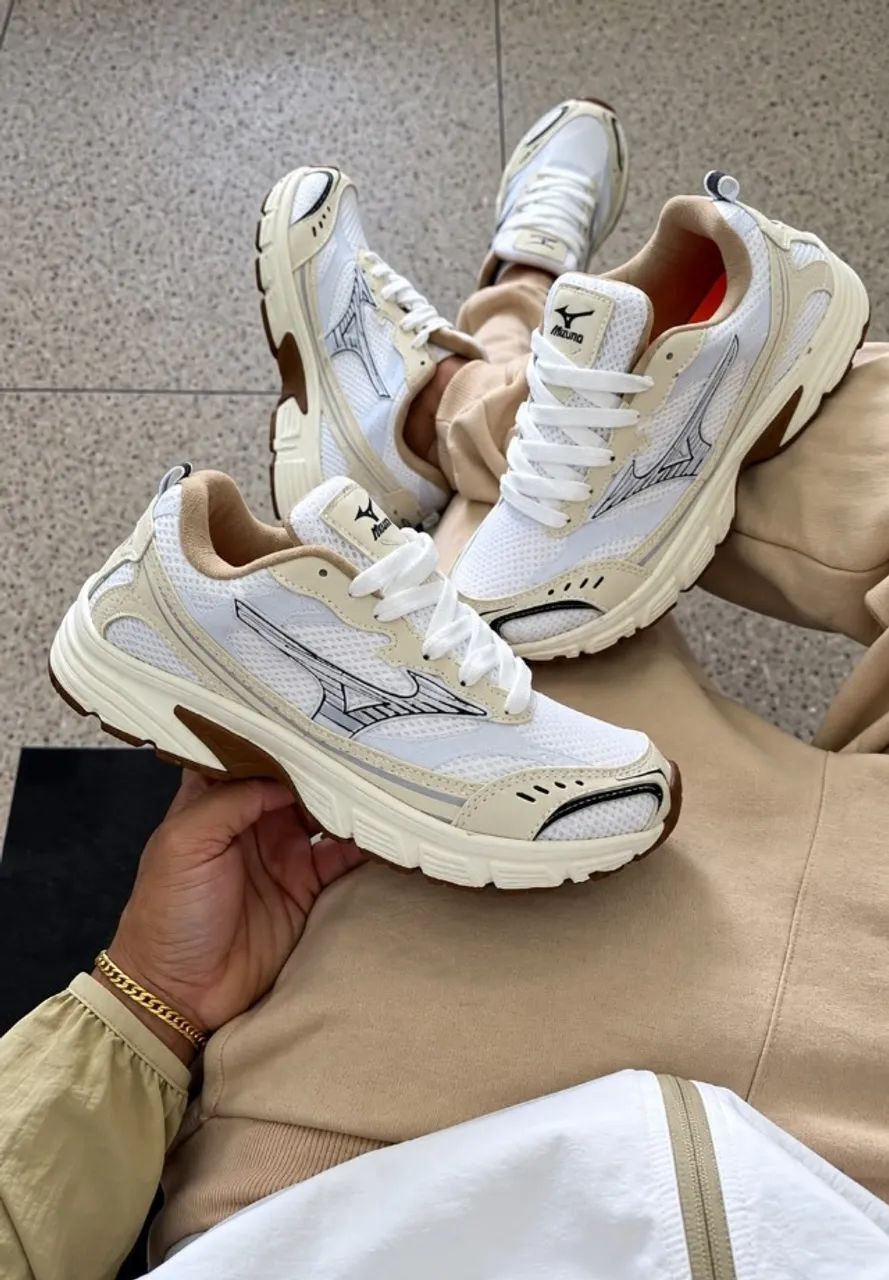 Tenis Mizuno MXR retrô Marrom Branco Novidade