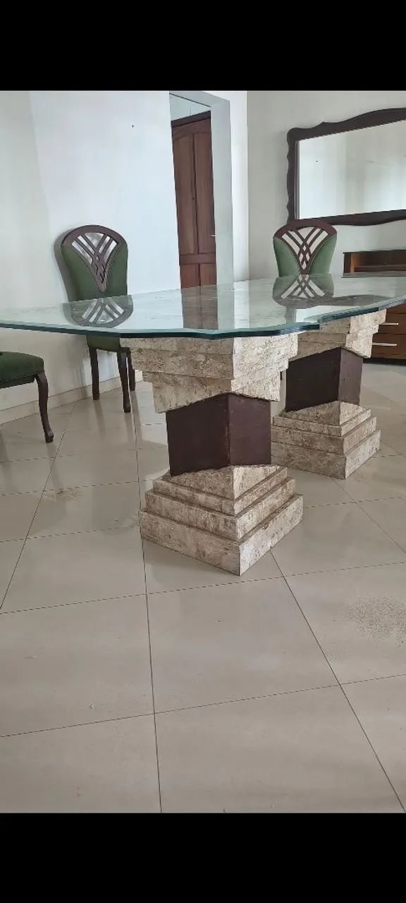 Mesa mármore com vidro estilo Jacaúna. 2.000,00 - Foto 3