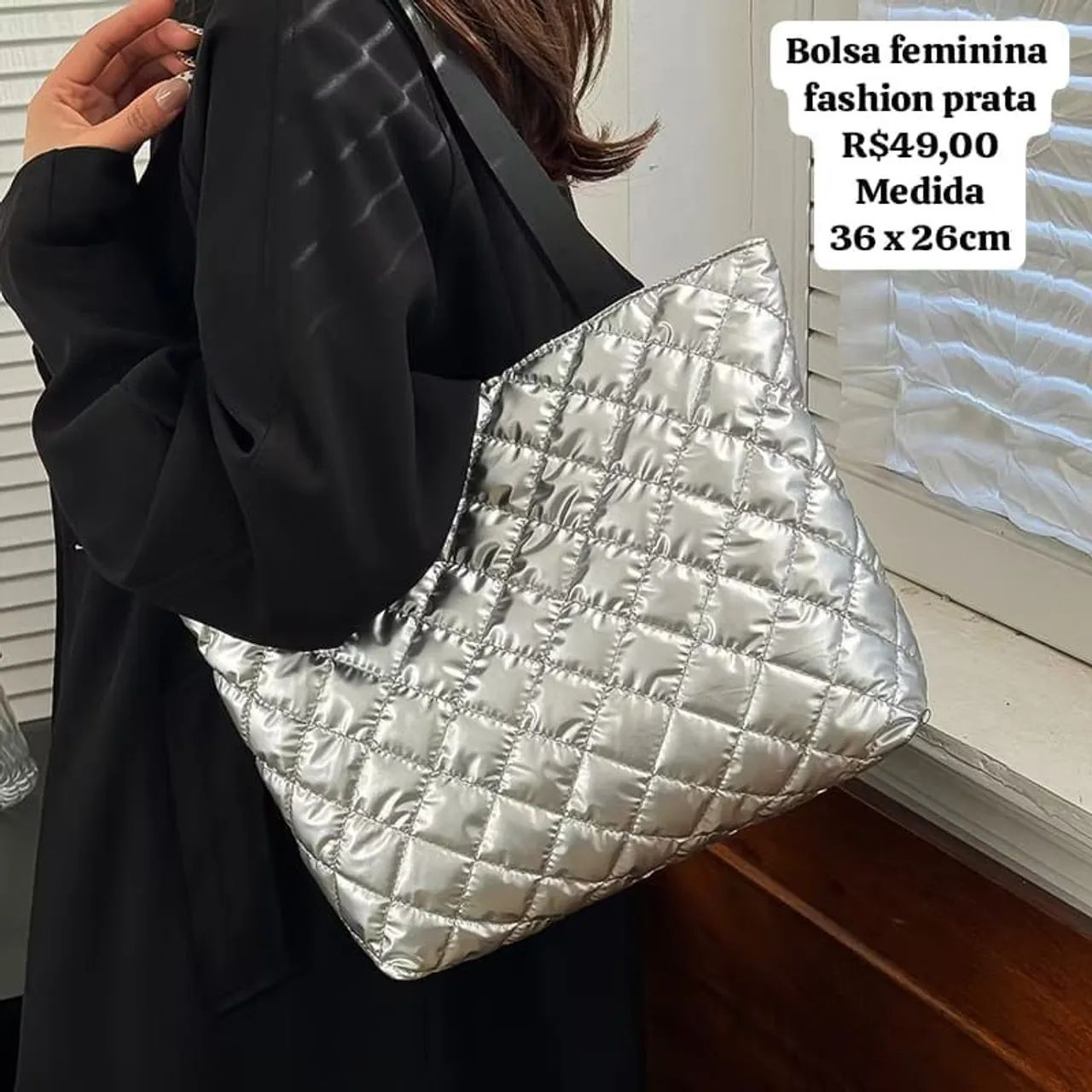 Bolsa feminina Fashion prata