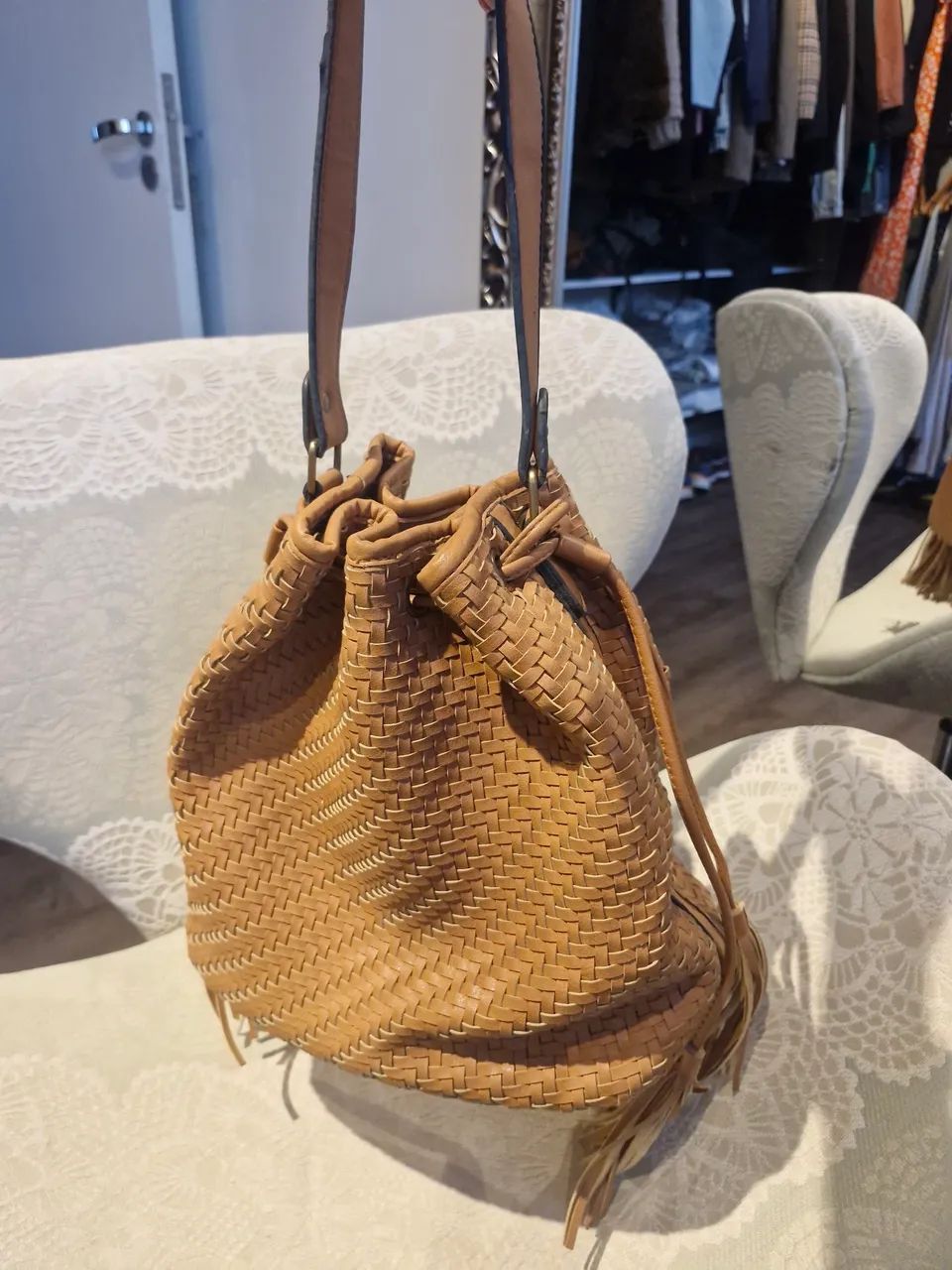 Bolsa caramelo franjas - Foto 3