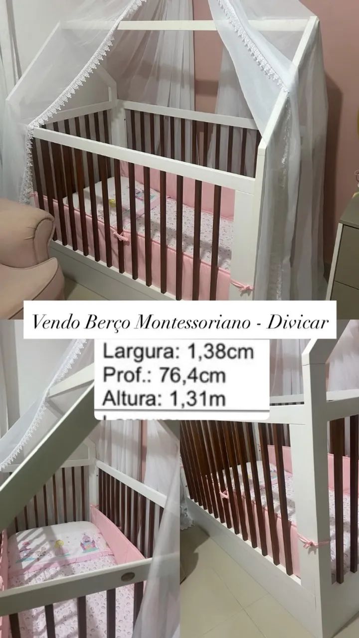 Berço Montesoriano 3 em 1: marca Divicar 