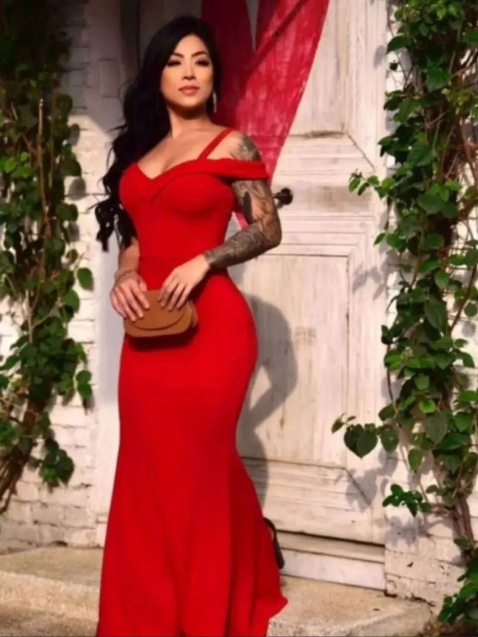 Vestido longo vermelho 