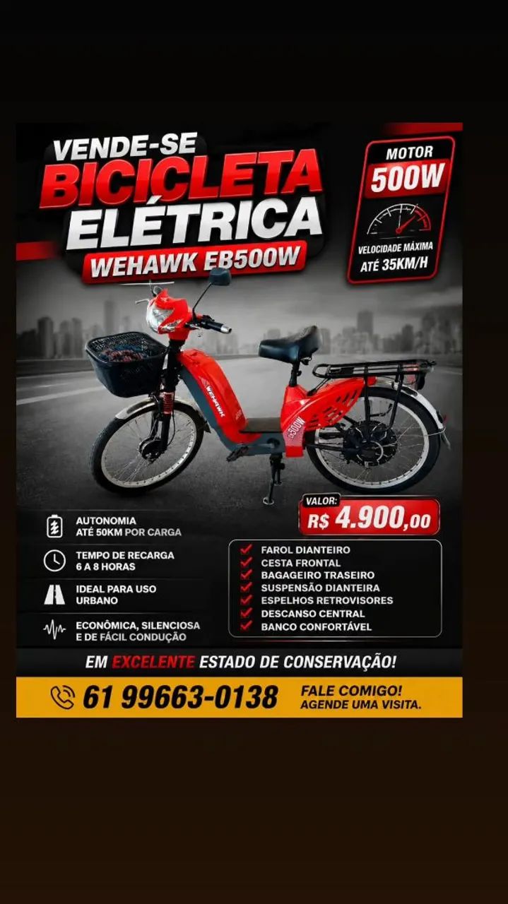 Vendo bicicleta elétrica 