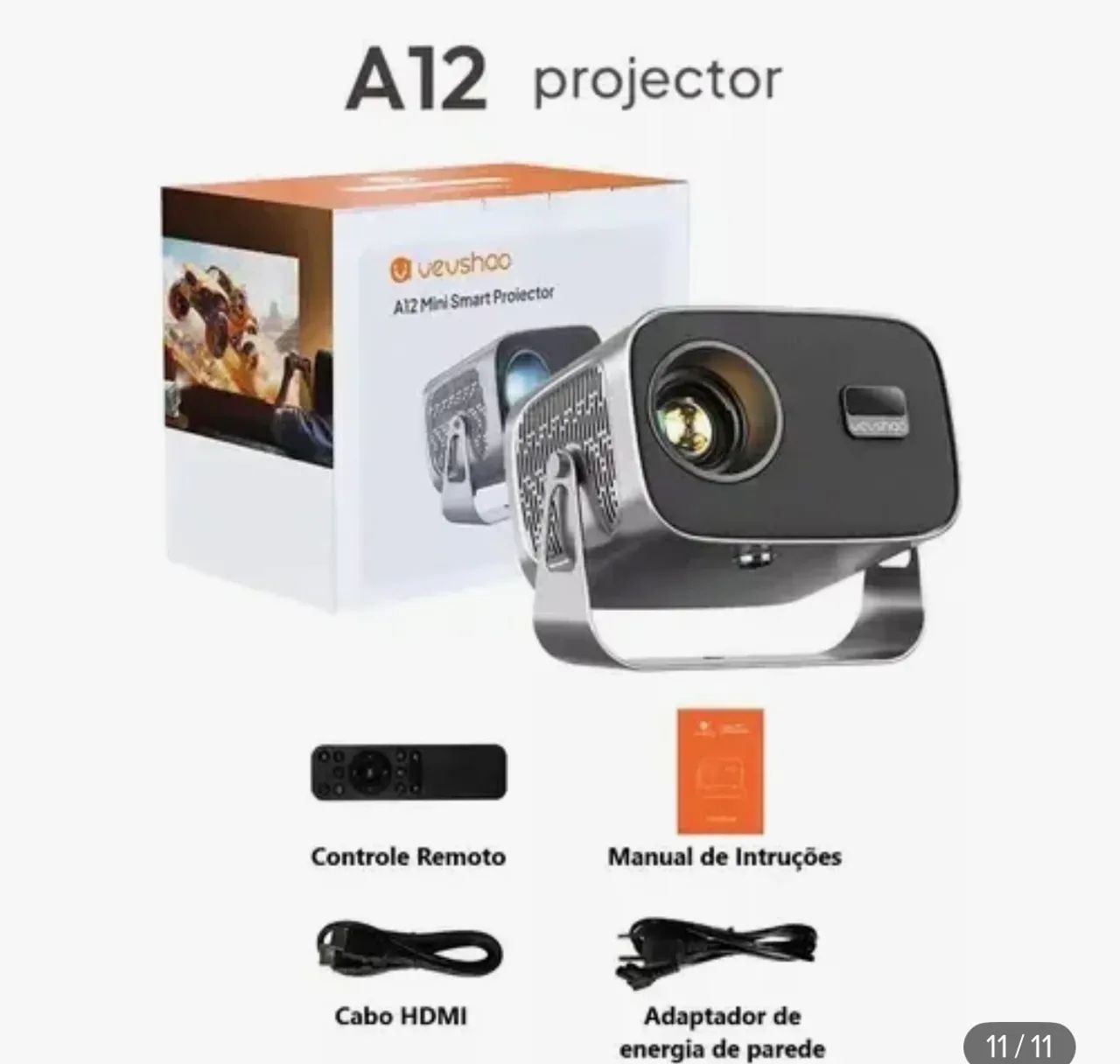 Projetor Vevshao A12 - Imagem FullHD