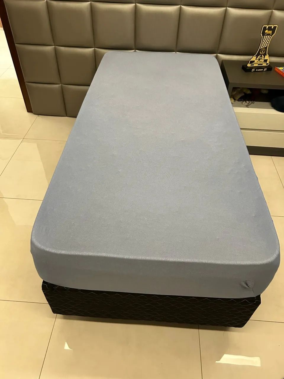 Cama de solteiro box + colchão de molas - Foto 3