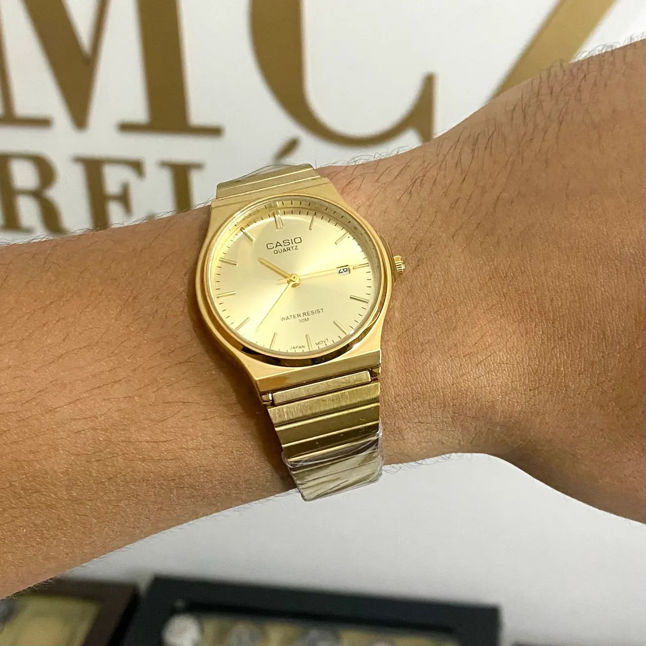 Relógio Casio vintage A180 dourado novo - Foto 4