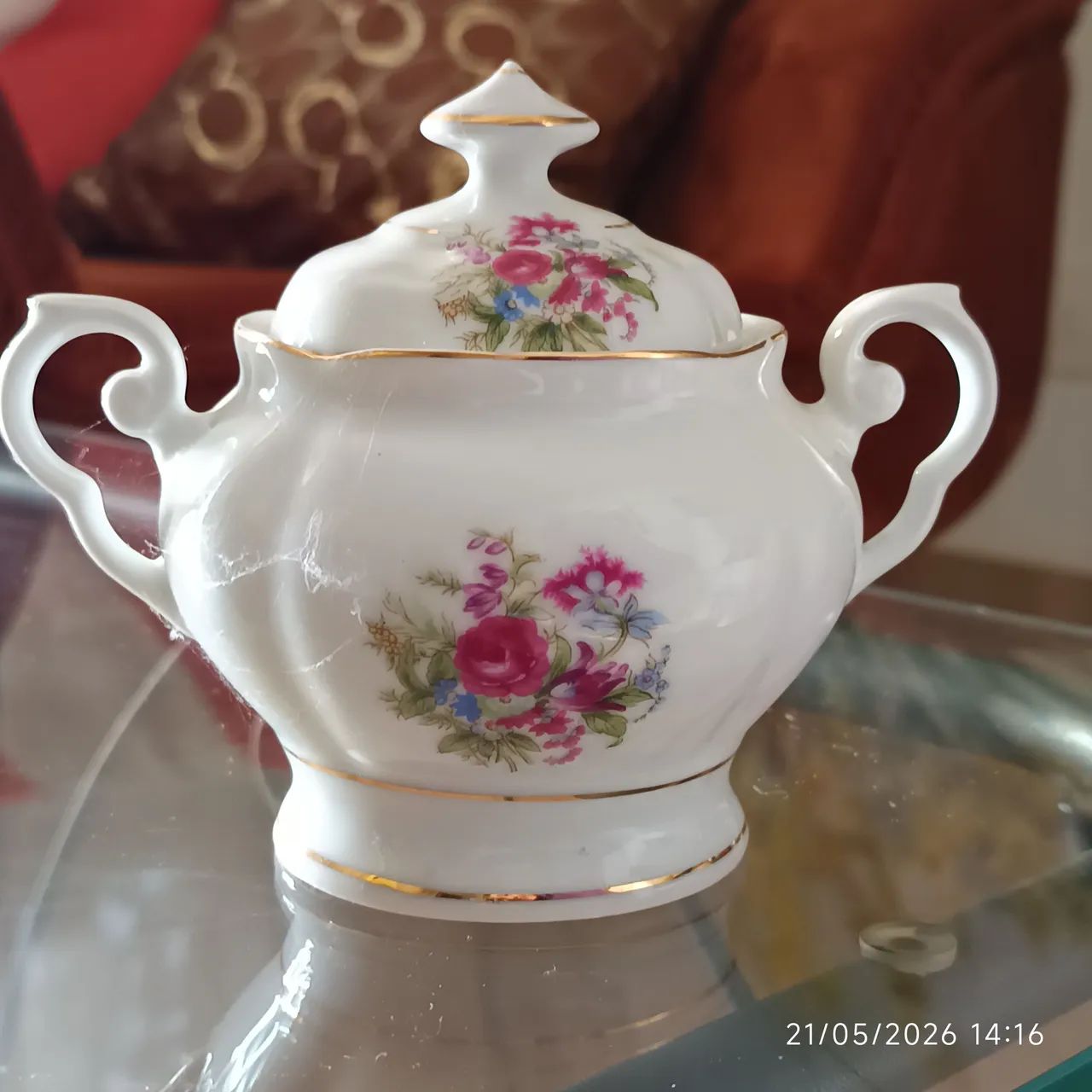 Açucareiro de porcelana Real 1950