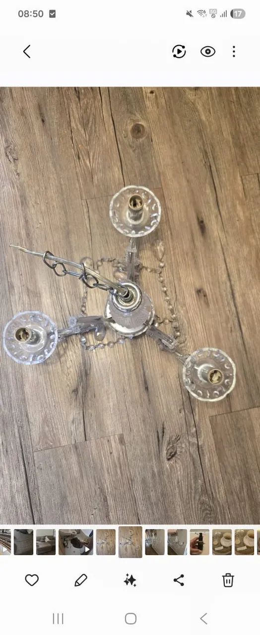 Lustre Cristal 3 lâmpadas - Foto 3