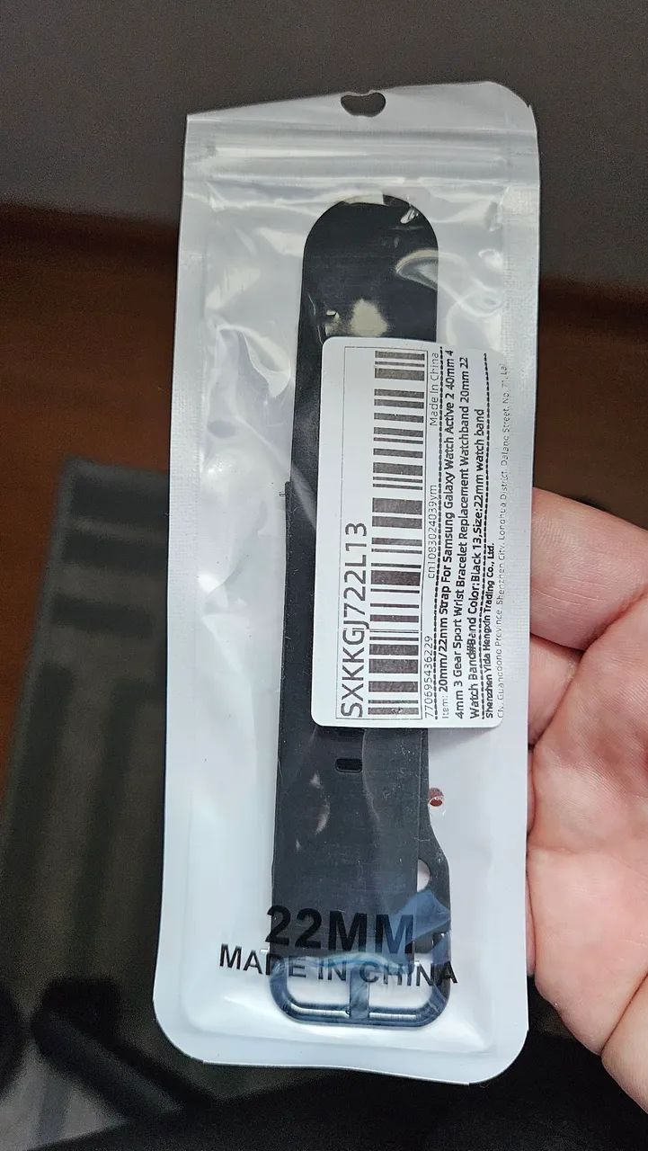 Pulseira de silicone. 22mm. Preta  - Foto 3