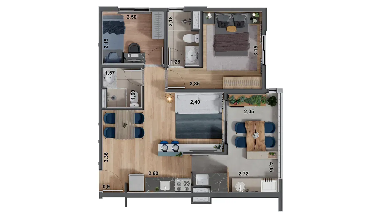 PLANTA 54m²