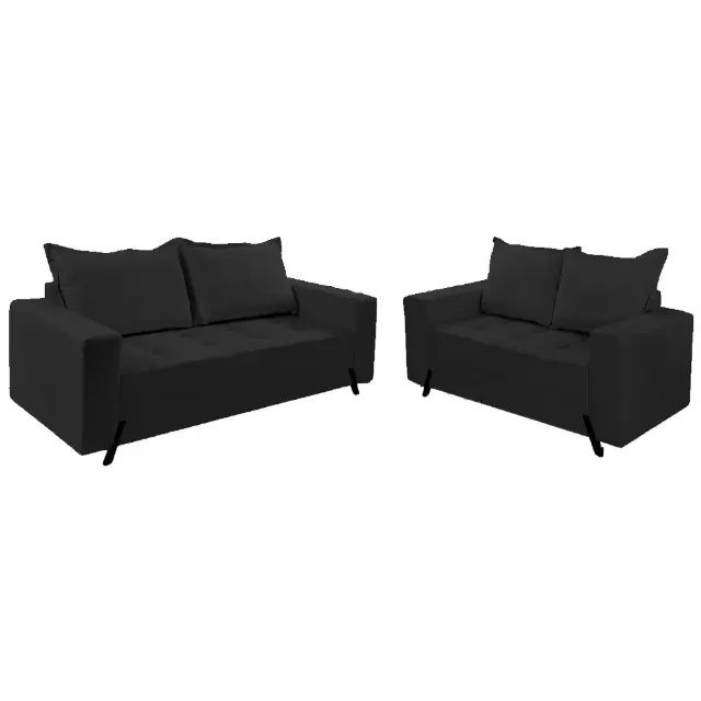 Conjunto de Sofá 8100 em Veludo com 2 e 3 Lugares Boareto - Foto 2