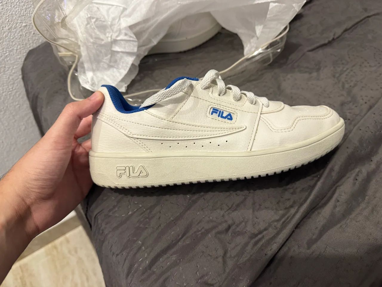 tênis fila acd classic branco e azul 38 - Foto 3