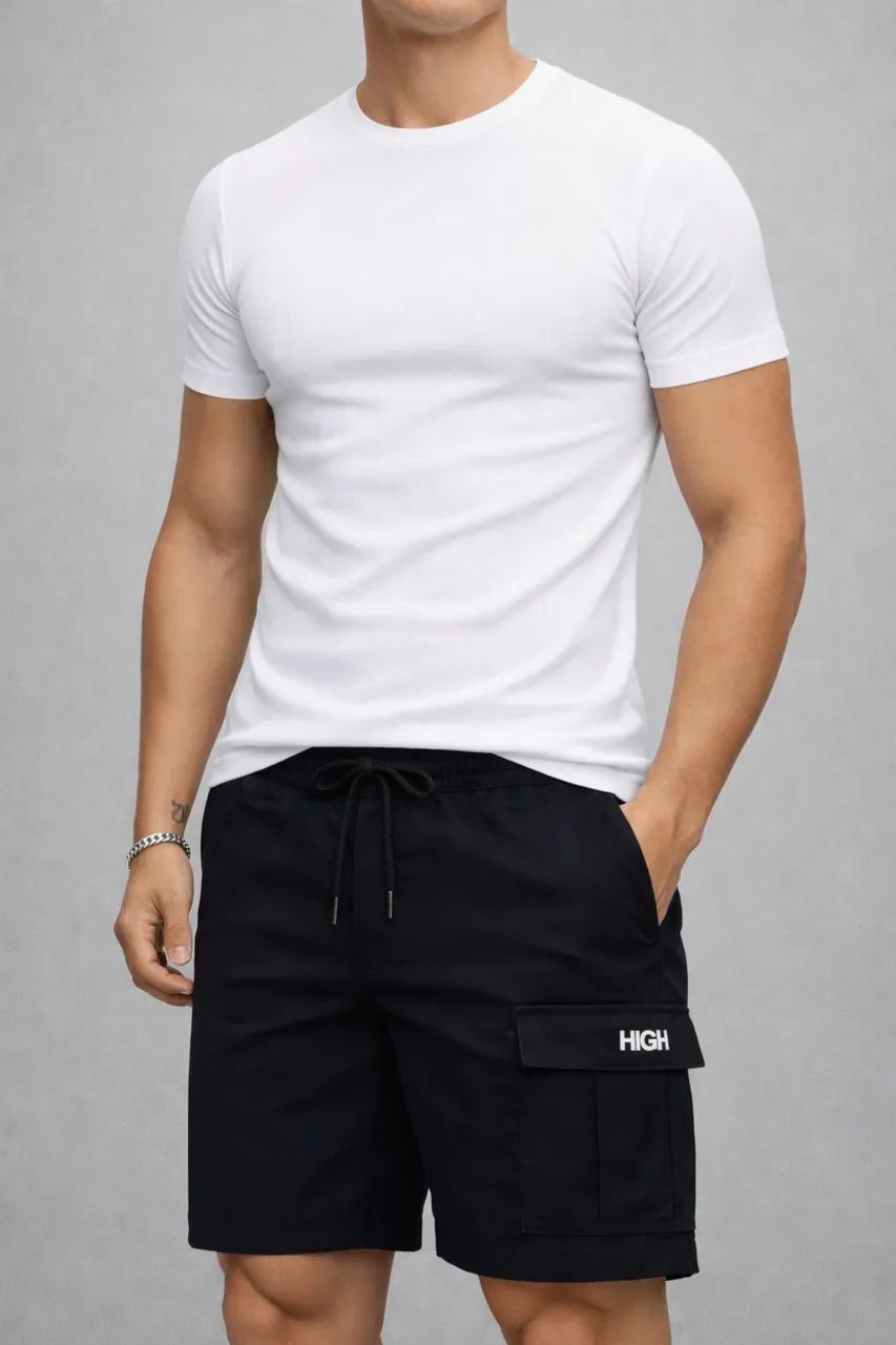Kit Camisa Canelada e Bermuda Cargo 