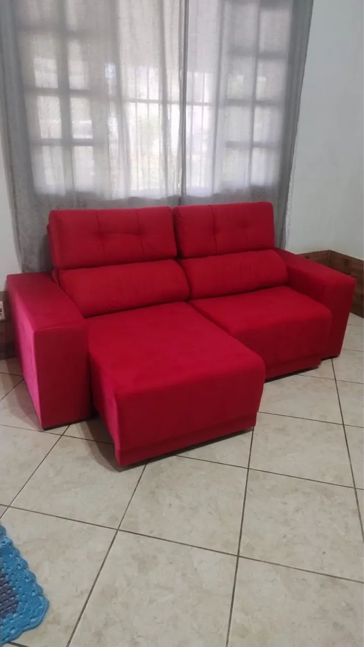 SOFA RETRATIL RECLINÁVEL CORES TECIDO SUEDE  - Foto 4