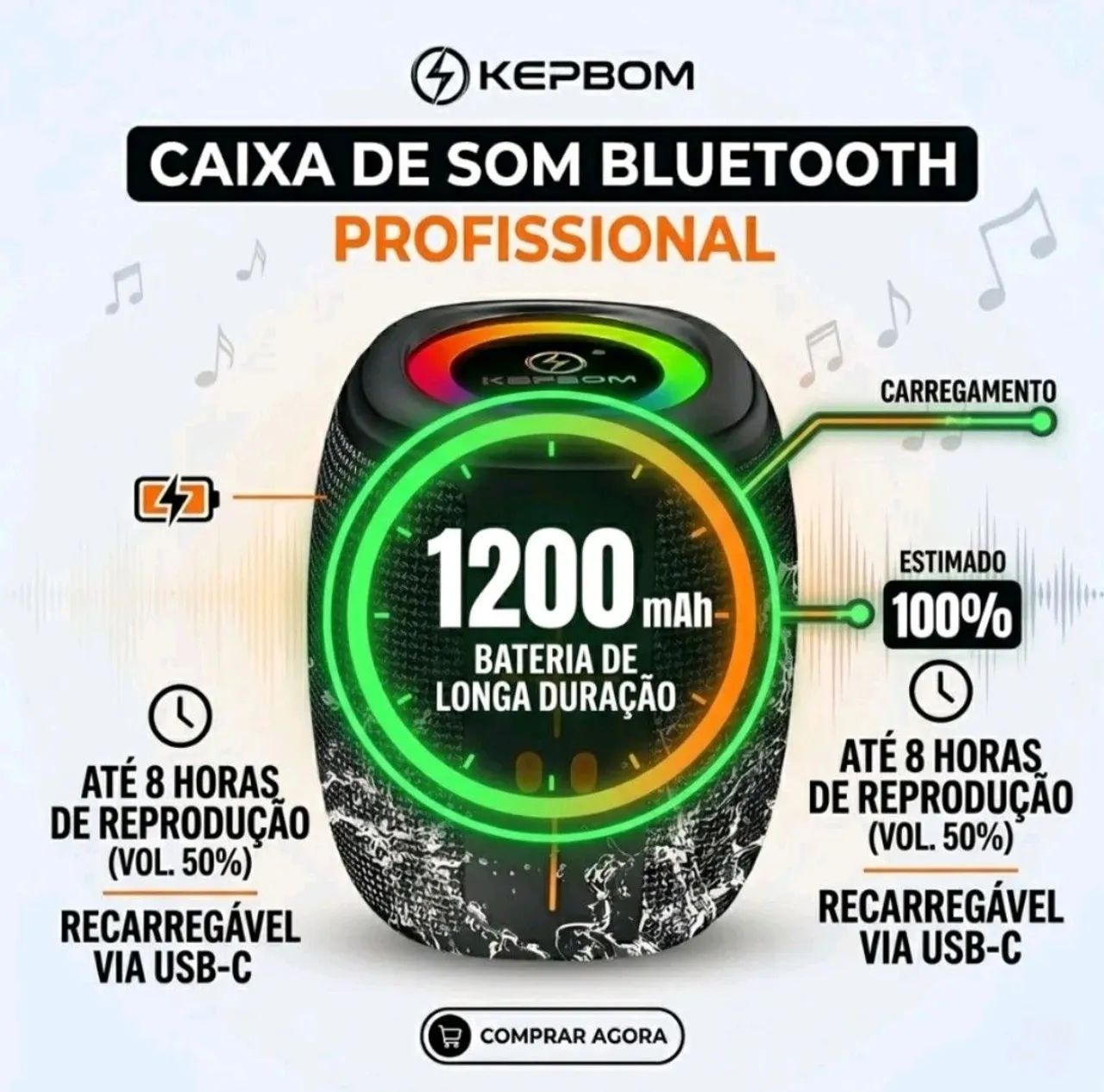 Caixa de Som Portátil a Resistente a Água - Foto 4