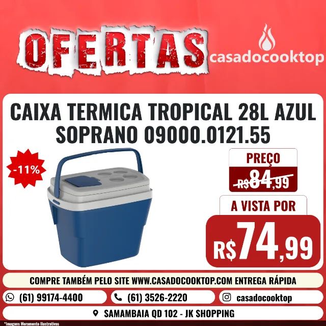 CAIXA TERMICA TROPICAL 28L AZUL SOPRANO 09000.0121.55