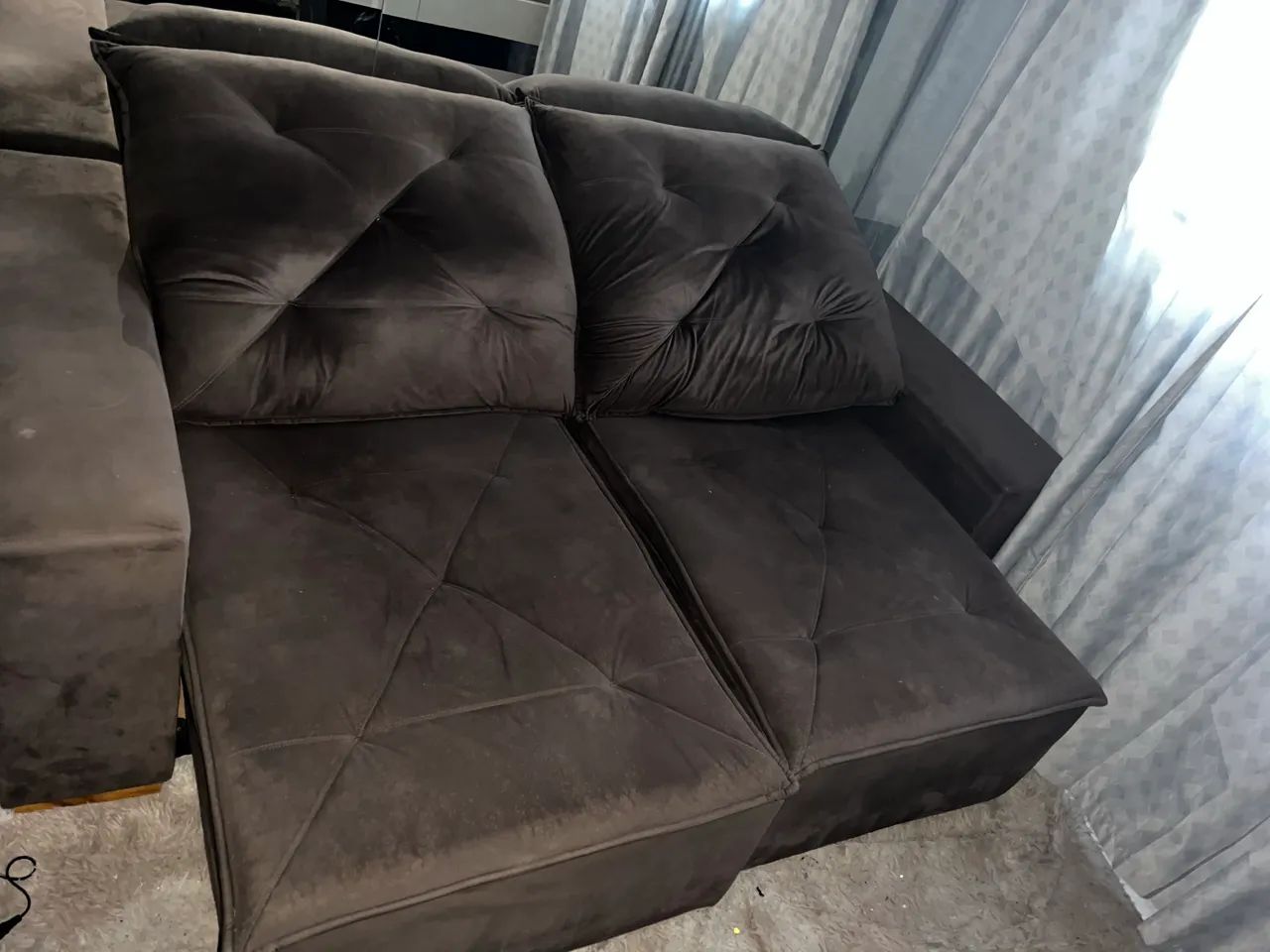 Sofá retrátil marrom  - Foto 3