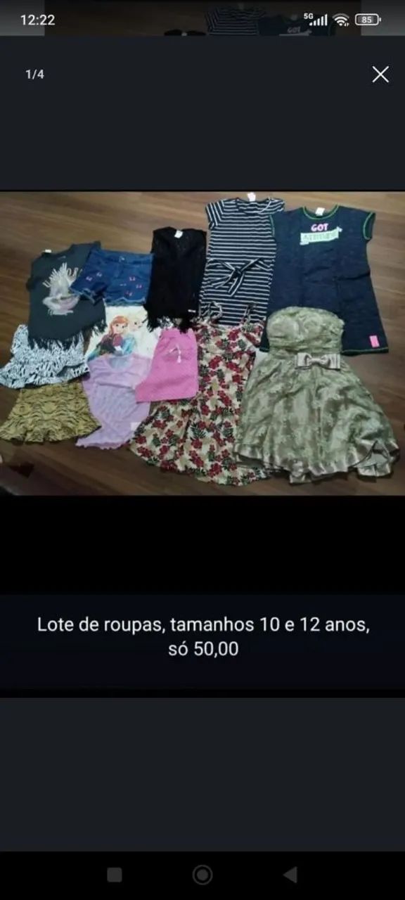 3 lotes diferentes de roupas