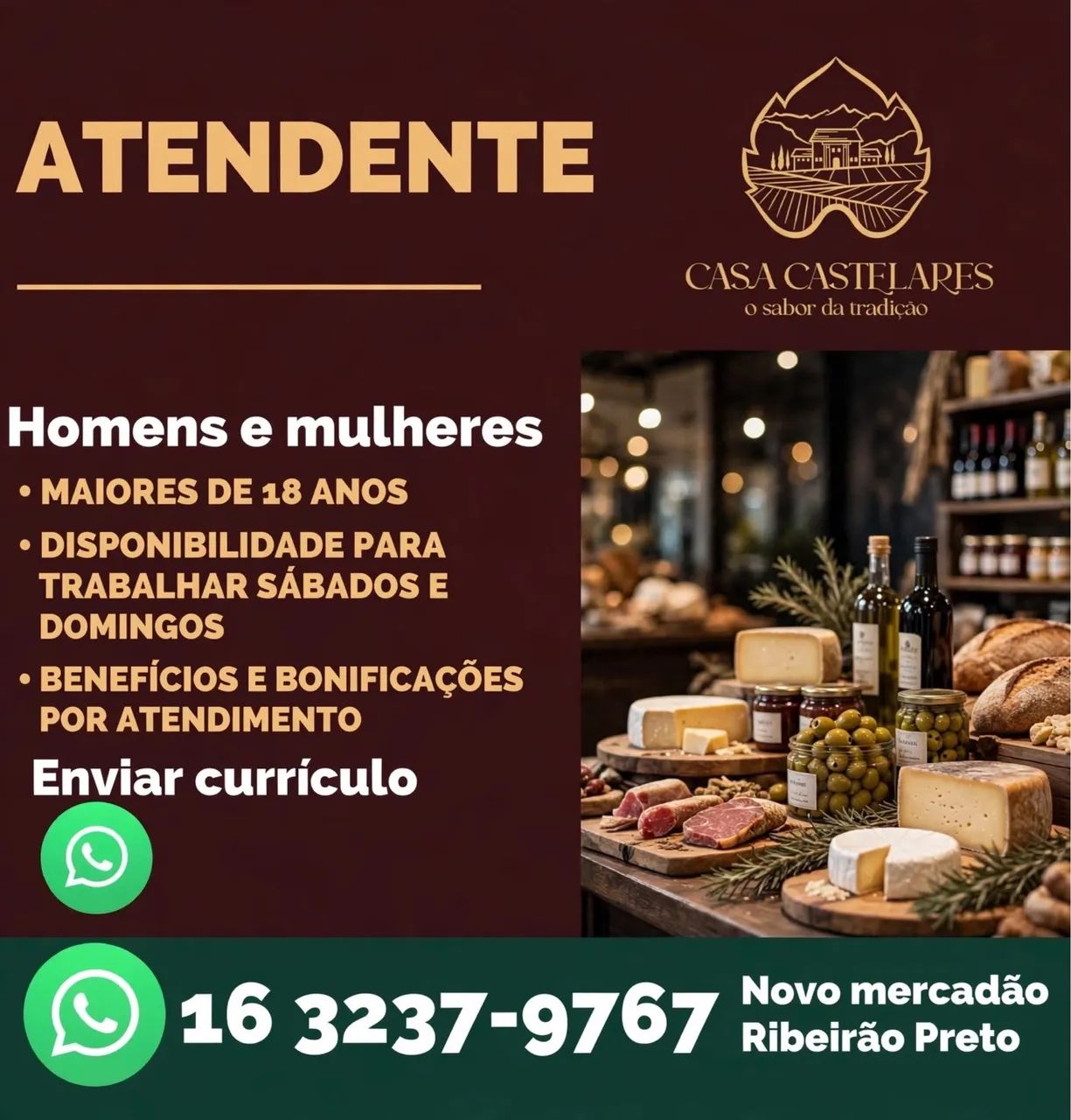 Contrata- se atendente