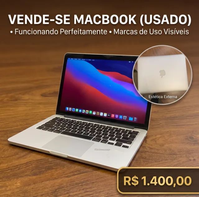 MacBook Pro i7 com 16GB RAM (Super Rápido) - Apenas R$ 1.400