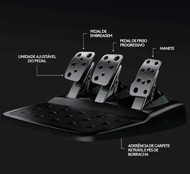 Volante Logitech G29 Driving Force e Pedais com Force Feedback para PS5, PS4, PS3 e PC - Foto 2