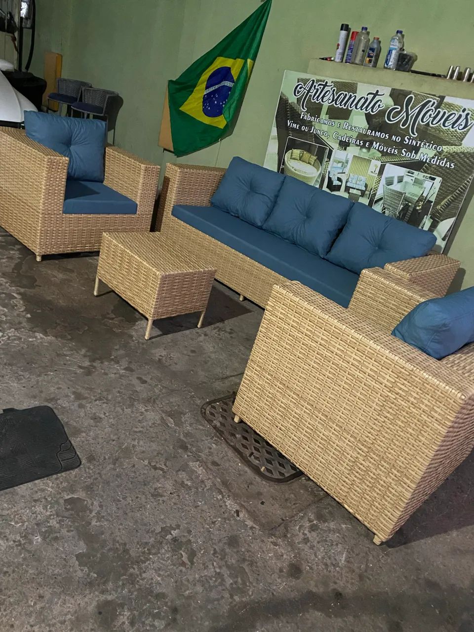 Square Synthetic Fiber Sofa Set463752708961740802