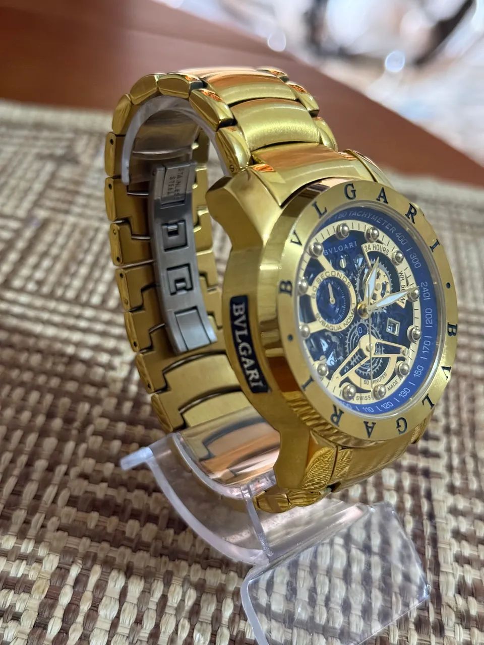 Relógio Bulgari Dourado/azul - Foto 3