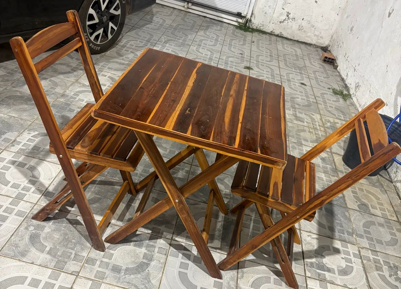 Mesa de madeira - conjunto de mesa - Foto 2