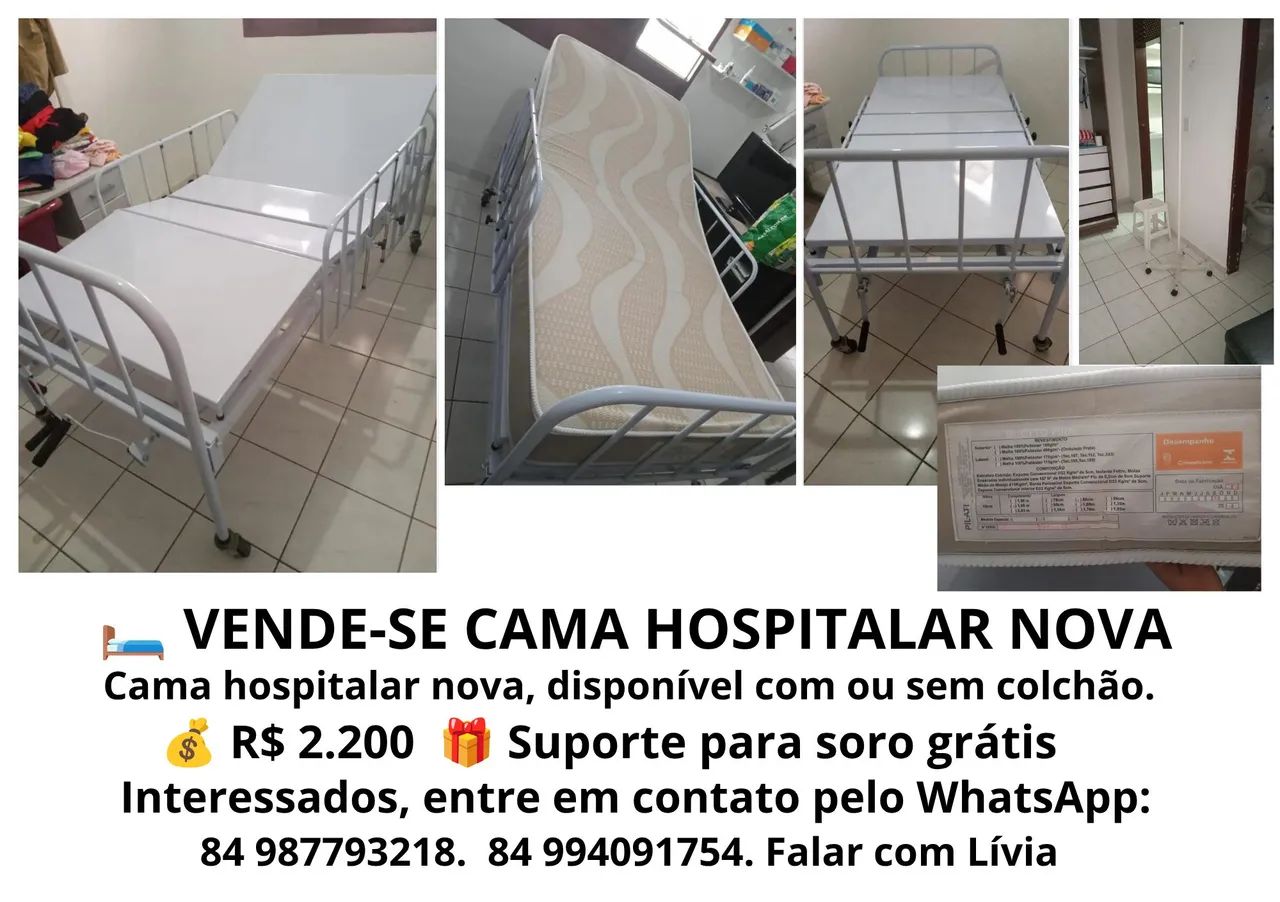 Cama hospitalar Nova + suporte - Foto 5