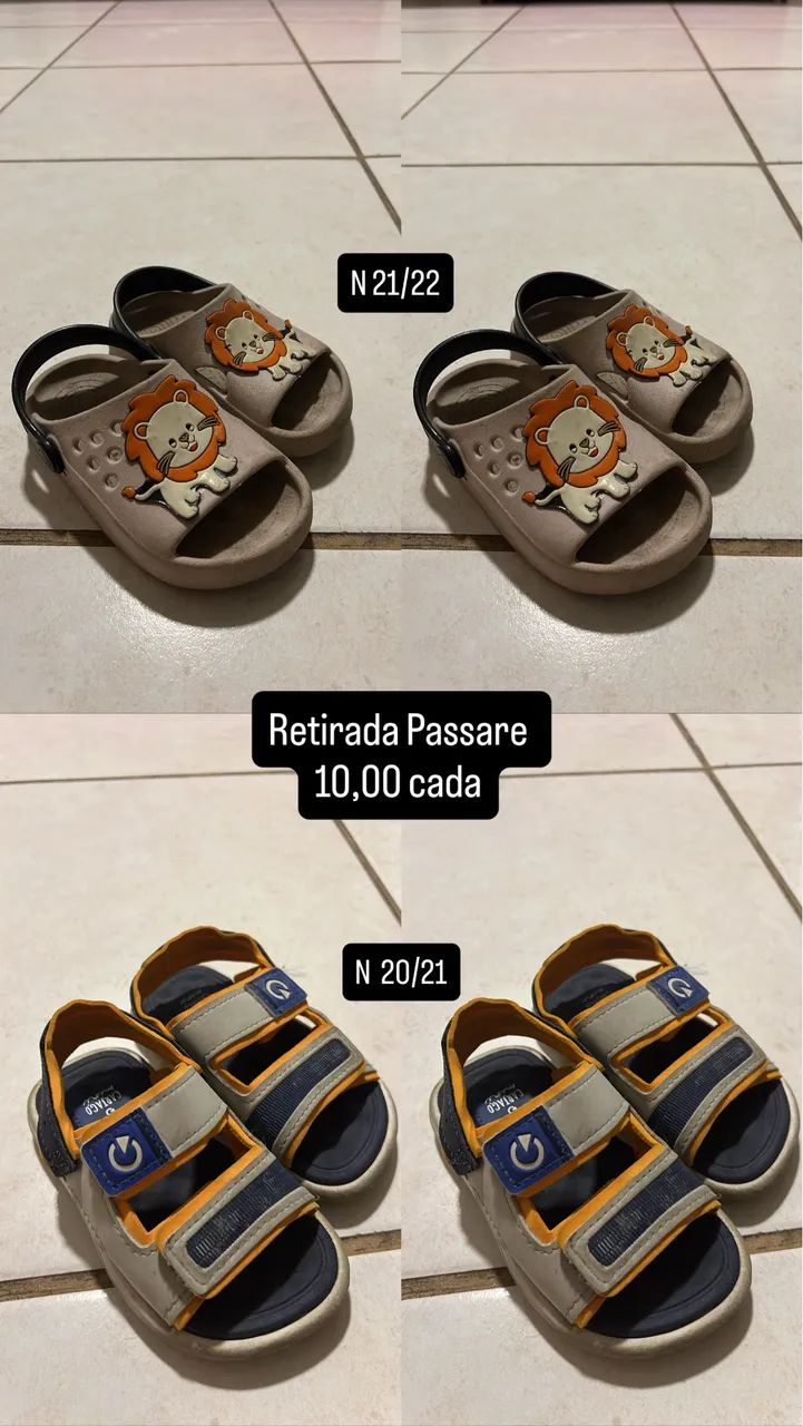Lotinho de roupa e calçados