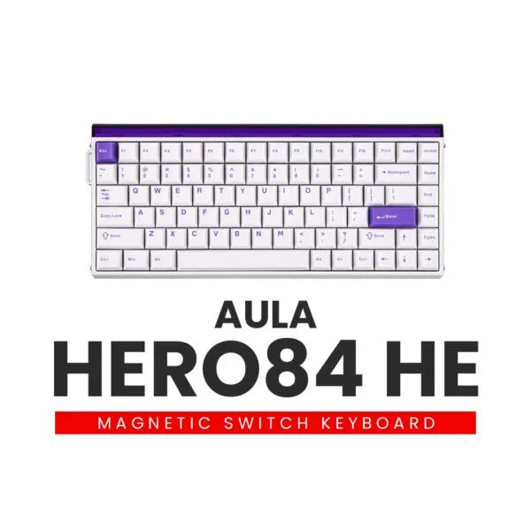 Teclado Gamer Magnético AULA HERO 84HE, 75%, ARGB, Magnético, 8K