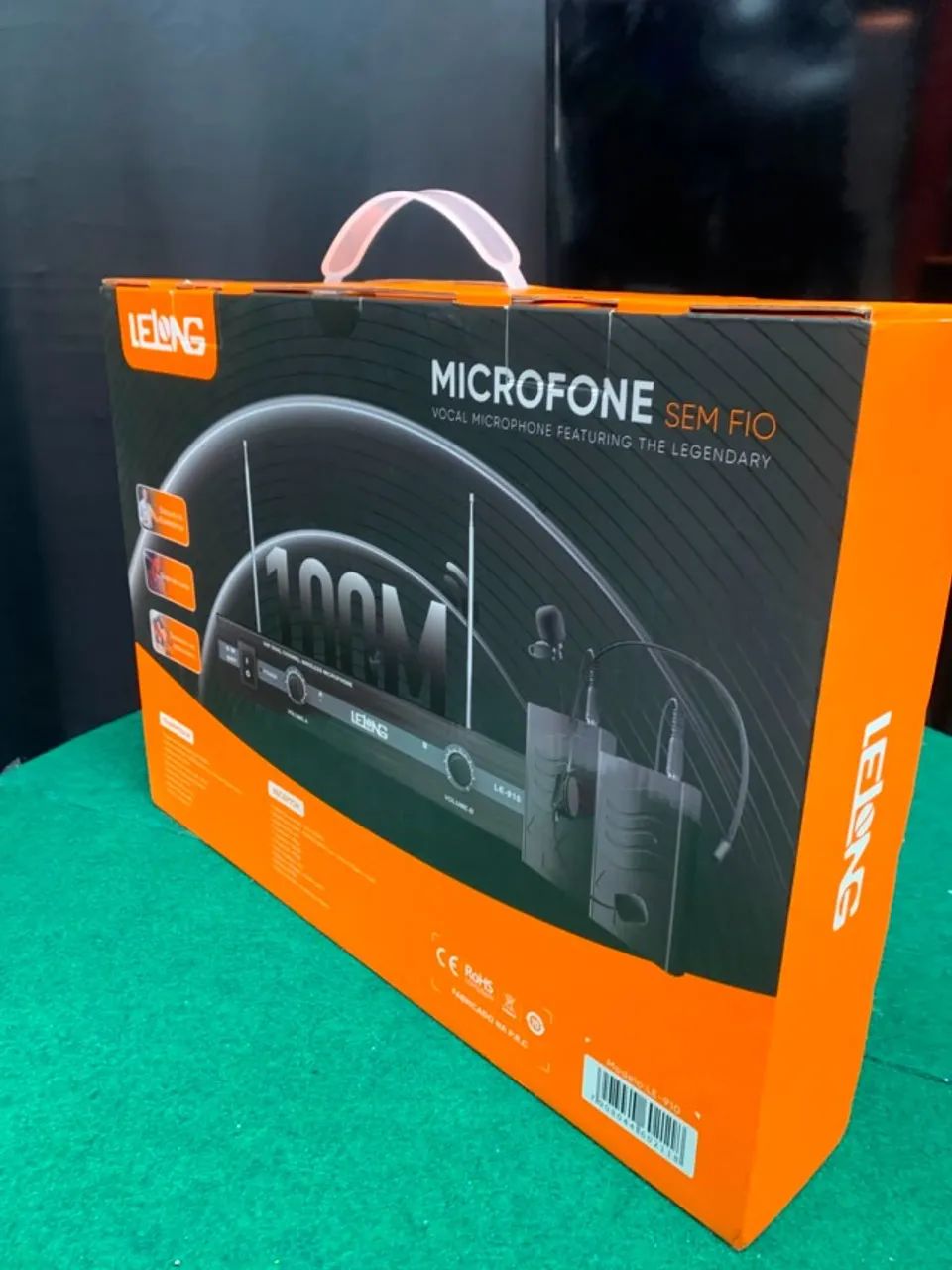 Kit Microfone Vhf Sem Fio Auricular Cabeça Headset Lapela Lelong - Foto 2