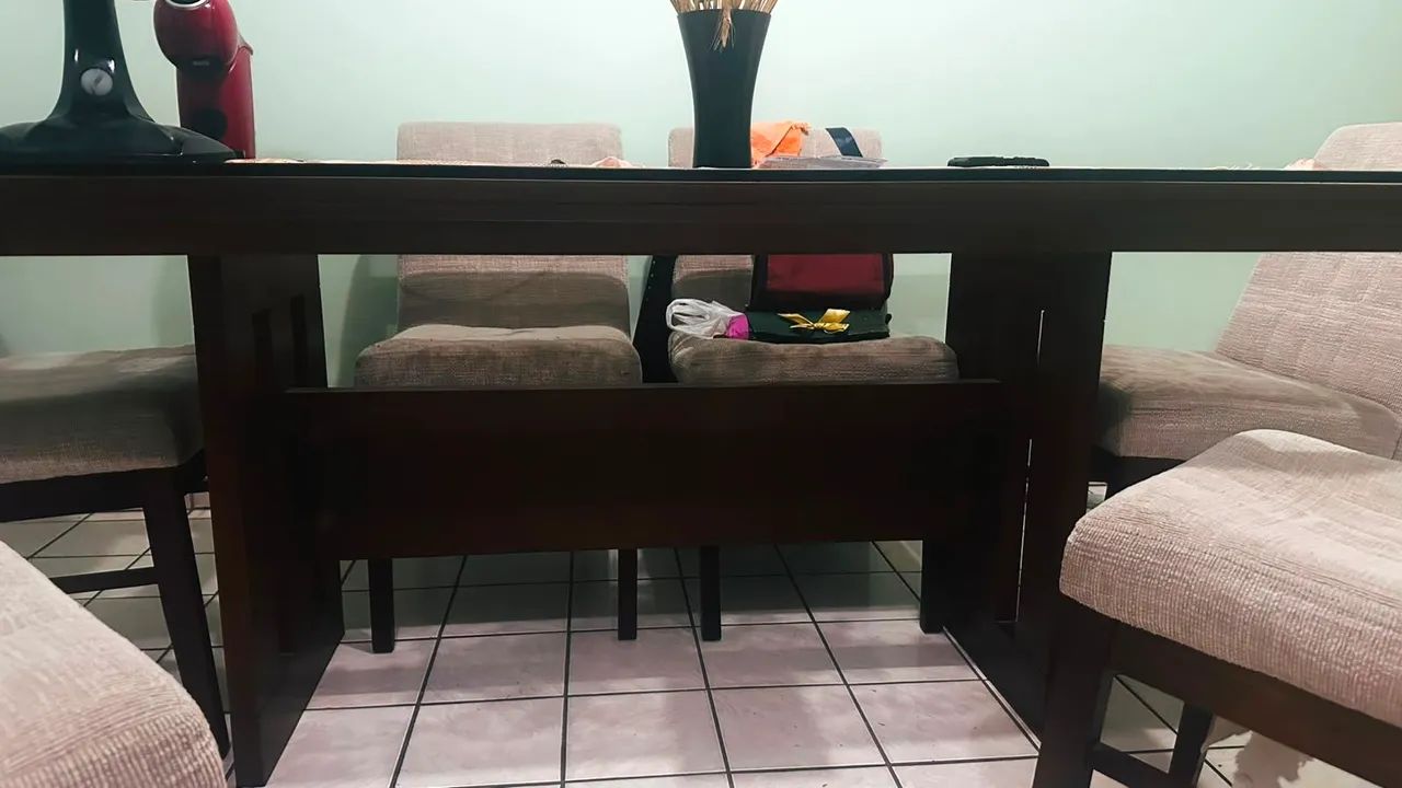 Mesa de jantar tampo de vidro - Foto 3