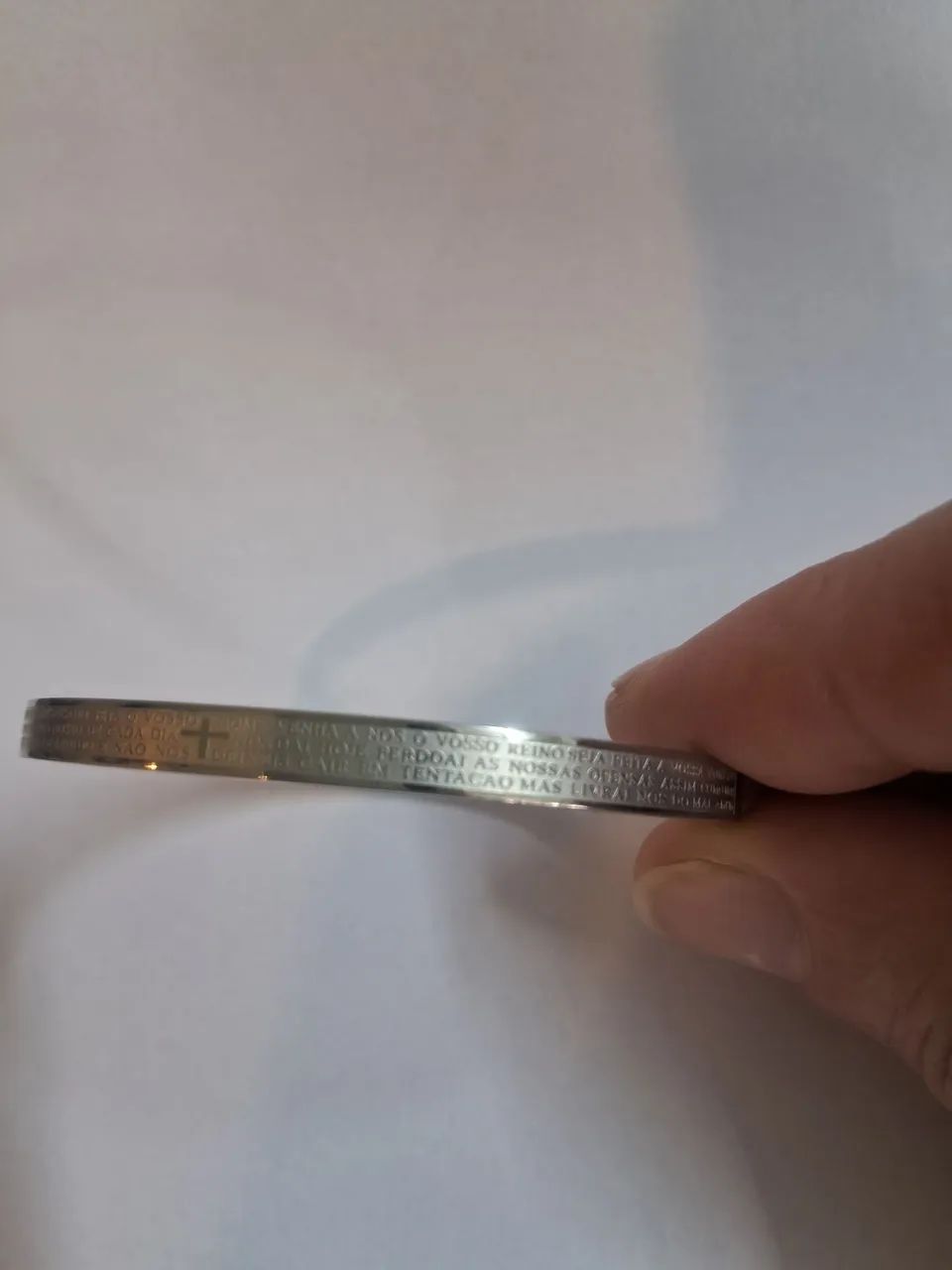Pulseira de aco inox Pai Nosso 316L - Foto 2
