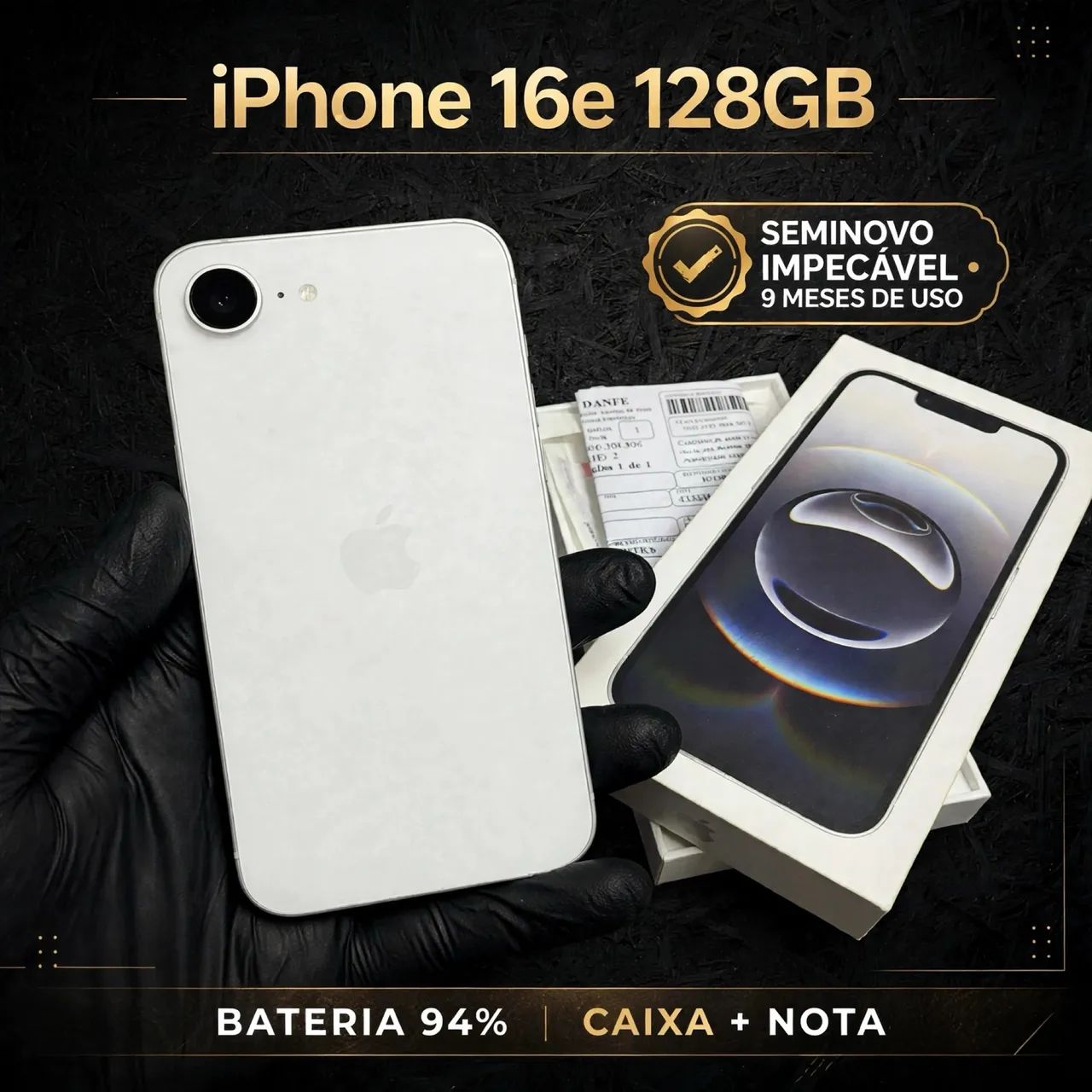 OPORTUNIDADE iphone 16e 128GB-Único Dono + Caixa +