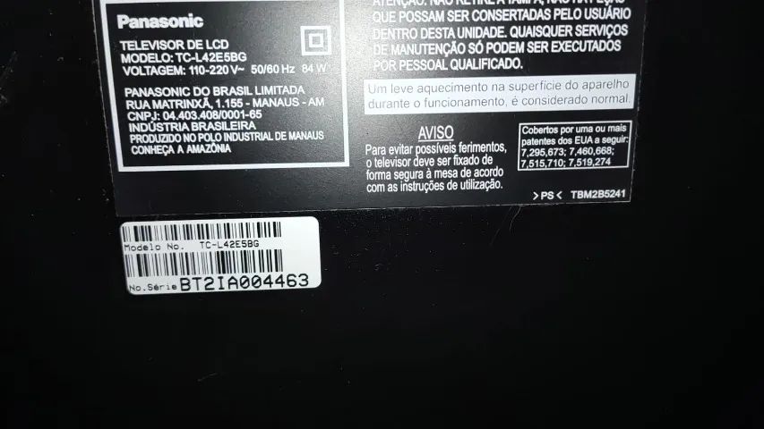 TV Panasonic 42" LED (Modelo TC-L42E5BG) - Sucata / Retirada de Peças - Foto 4