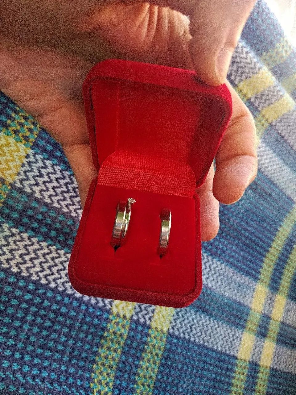 Aliança de Compromisso com Solitário  - Foto 2