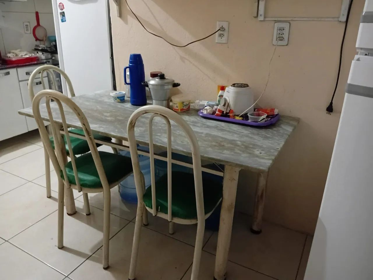 Mesa de pedra de mármore com 6 cadeiras de  - Foto 2