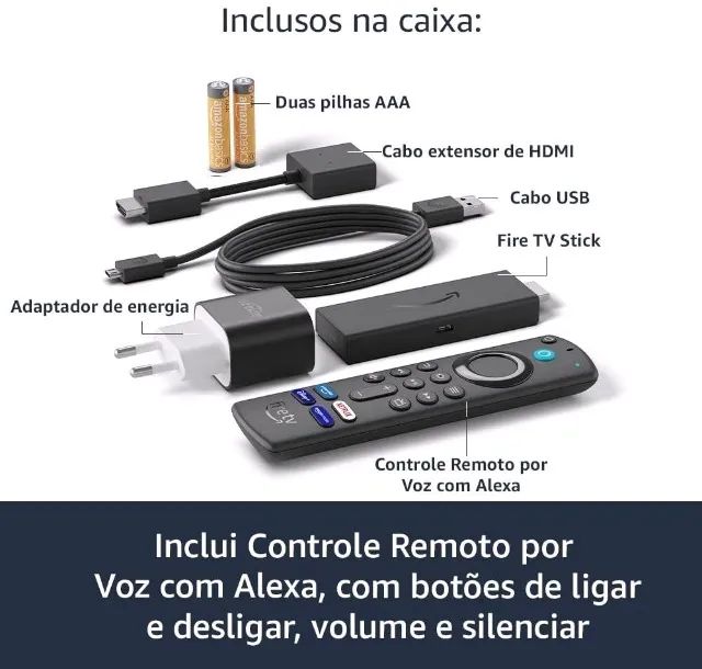 Fire TV Stick 3ª geração Full HD com controle remoto por voz Alexa original - Foto 2