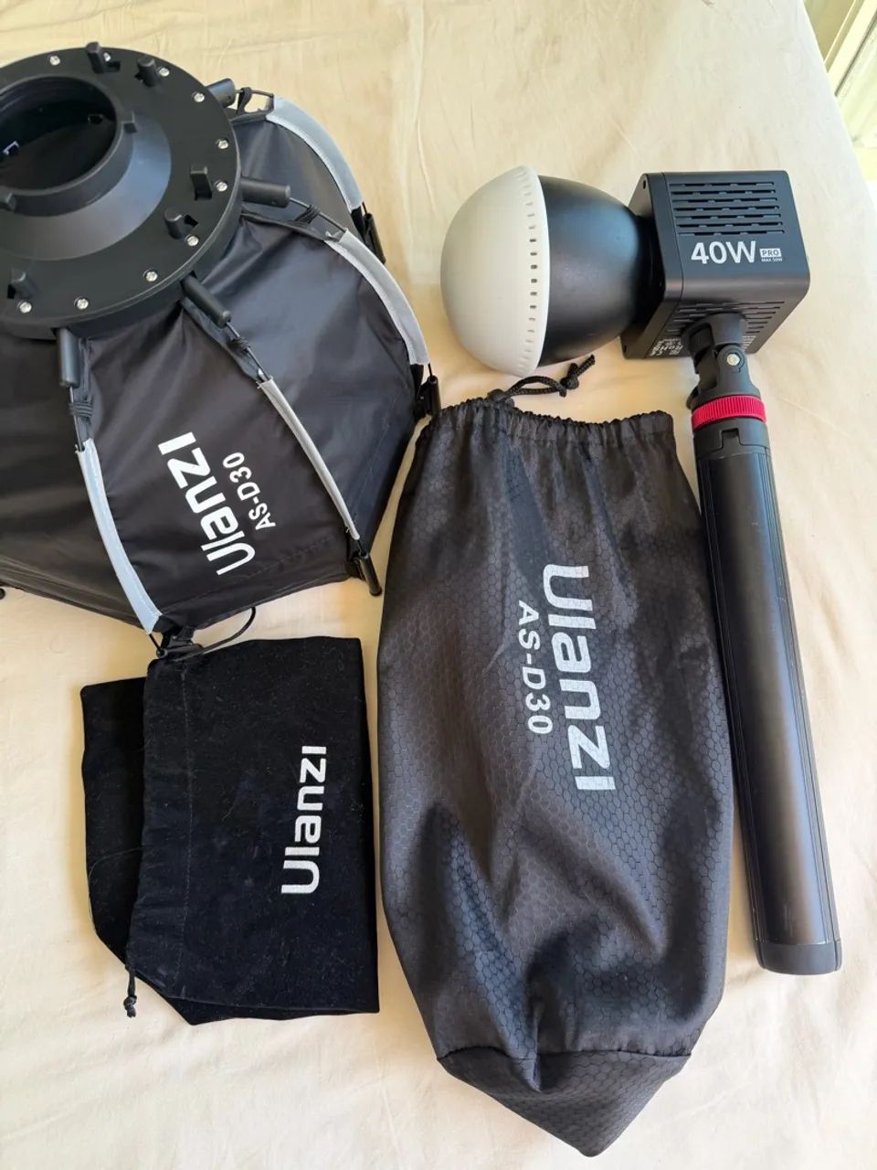 Kit Ulanzi 40W Pro + Tripé MT-79 + Softbox AS-D30 30cm