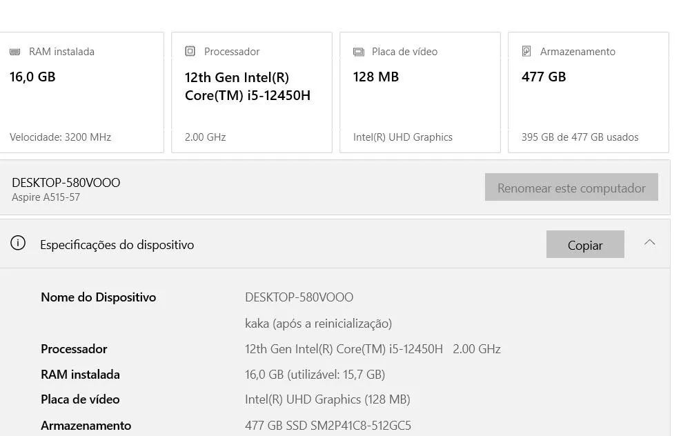 Notebook Acer Aspire 5 (A515) - Seminovoador e Perfeito para Estudos ou Trabalho!  - Foto 4