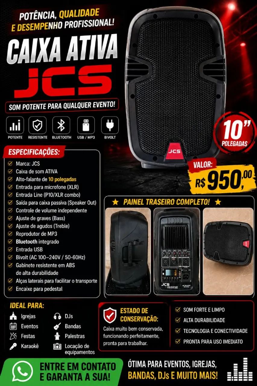 Caixa ativa jcs muito potentes.