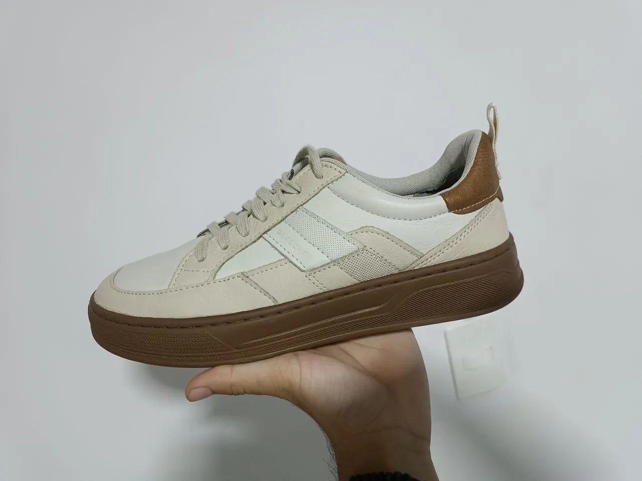 Sapatênis Democrata Denim Jay - Bege/Creme - Foto 2