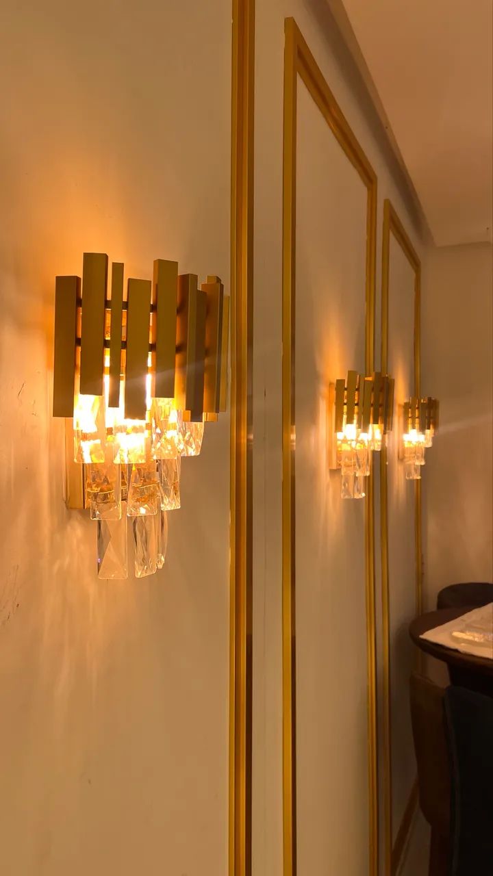 KIT 3 ARANDELAS | DOURADO + CRISTAL - Foto 3