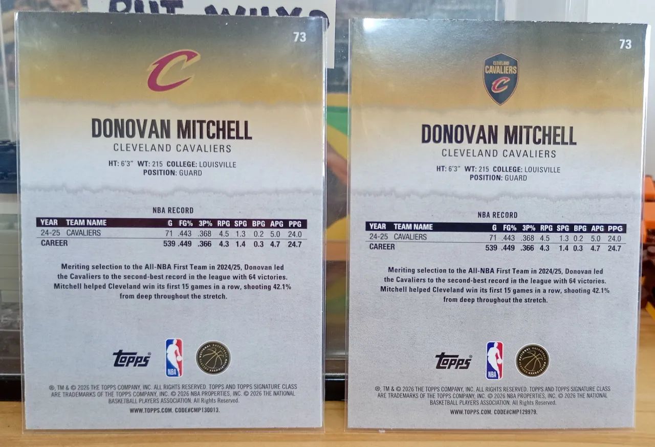 combo nba topps signature class 25/2026 - donovan mitchell - Foto 4