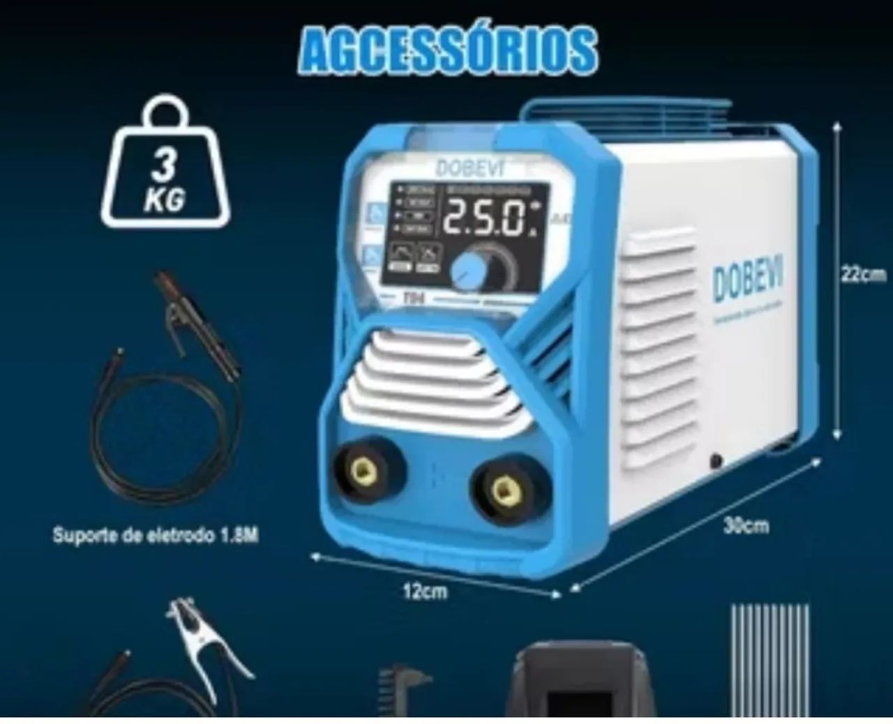 Máquina solda Inverter 250A IGBT Dobevi? Tensões Duplas (110?220V)? Tela HD? Vento - Foto 3