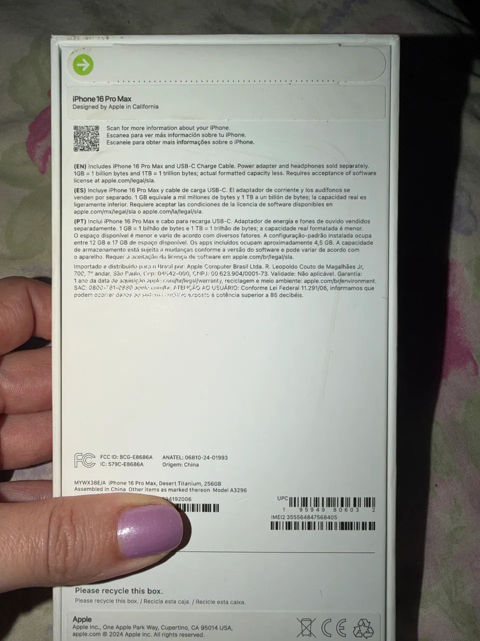 iPhone 16 pro Max caixa e NF e garantia Apple care  - Foto 5