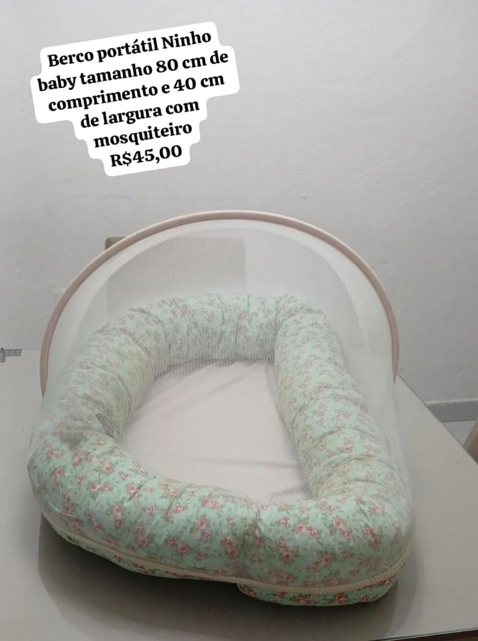 Berço portátil ninho bebê com mosquiteiro  - Foto 4