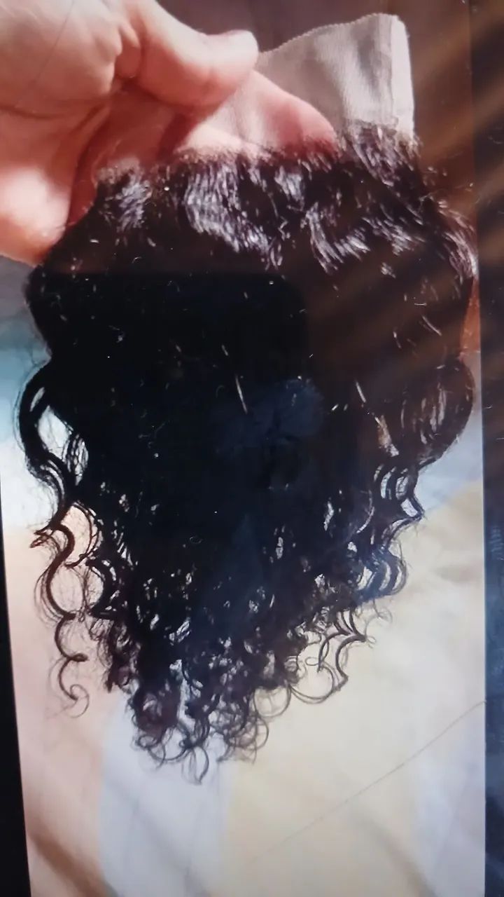 Top closere de cabelo humano cacheado 4×4