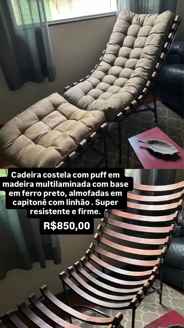 Cadeira costela madeira  - Foto 3